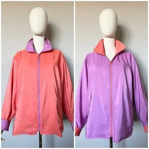 MYCRA PAC NOW Purple Orange Reversible Jacket Windbreaker Coat Women's 1-S/M